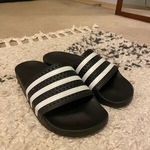 Adidas Black and White Slides